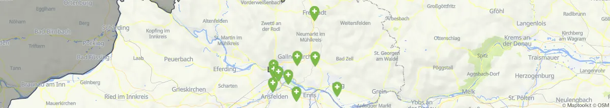 Kartenansicht für Apotheken-Notdienste in der Nähe von Hagenberg im Mühlkreis (Gemeinde, Oberösterreich) (158)